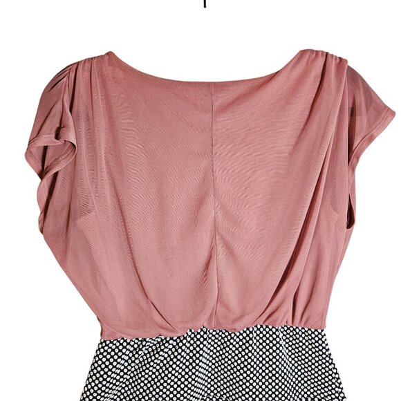 Enfocus Studio Pink & Black Polka Dot Sheath Dress Size 8 - Picture 4 of 13